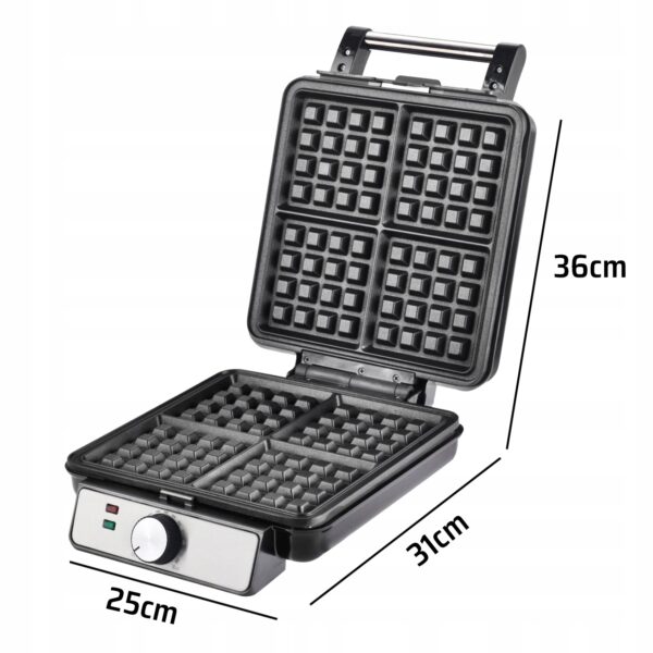 MOCNA GOFROWNICA 4 GOFRY REGULACJA TEMPERATURY TERMOSTAT SOLIDNA 1500W - obrazek 3
