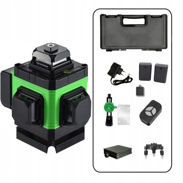POZIOMICA LASEROWA PŁASZCZYZNOWA LASER KRZYŻOWY 4D 16 LINII 360° 2x AKU - obrazek 5