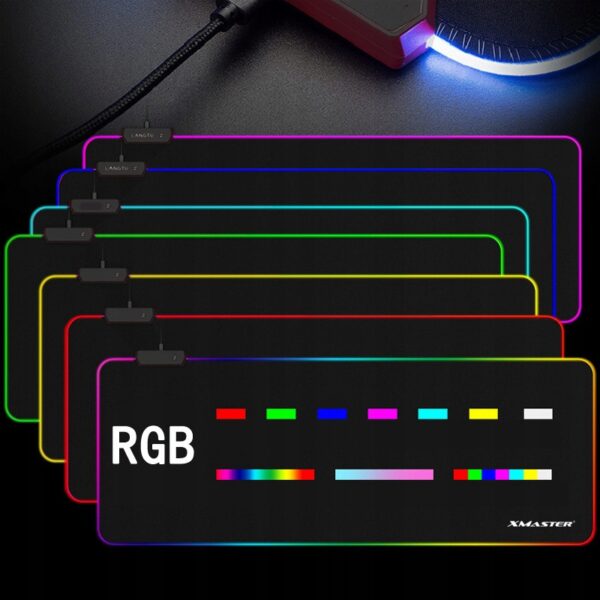 PODKŁADKA POD MYSZKĘ RGB LED GAMINGOWA DUŻA SZEROKA XMASTER XXL - obrazek 14