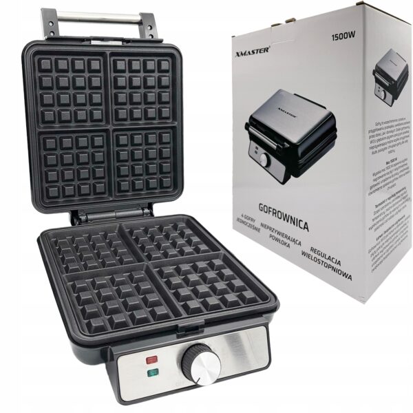 MOCNA GOFROWNICA 4 GOFRY REGULACJA TEMPERATURY TERMOSTAT SOLIDNA 1500W - obrazek 4