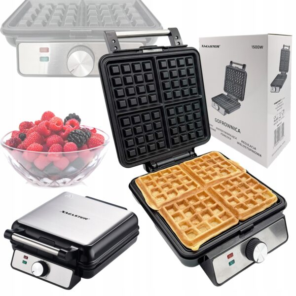 MOCNA GOFROWNICA 4 GOFRY REGULACJA TEMPERATURY TERMOSTAT SOLIDNA 1500W - obrazek 11