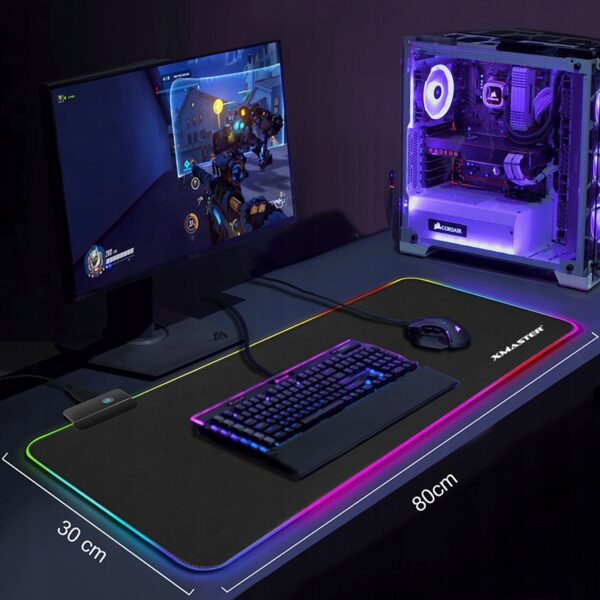 PODKŁADKA POD MYSZKĘ RGB LED GAMINGOWA DUŻA SZEROKA XMASTER XXL - obrazek 13