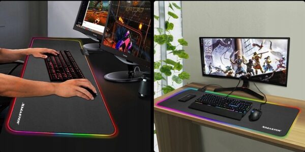 PODKŁADKA POD MYSZKĘ RGB LED GAMINGOWA DUŻA SZEROKA XMASTER XXL - obrazek 2