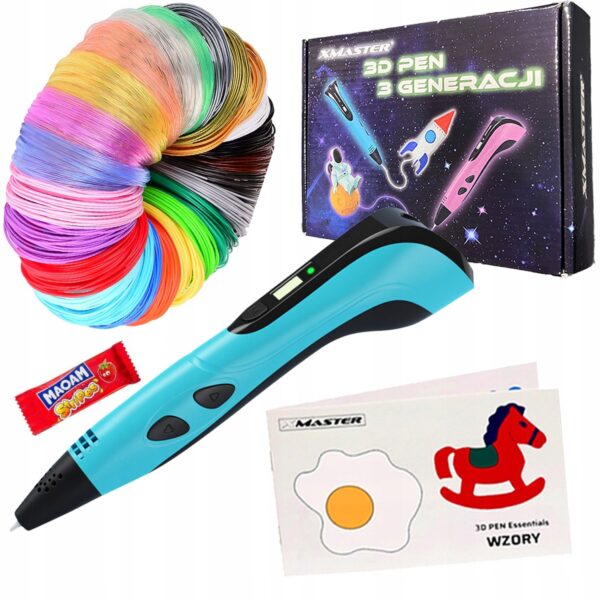 DRUKARKA DŁUGOPIS 3D PEN ZESTAW DLA DZIECI SZABLONY + WKŁADY 50M v2024 - obrazek 12