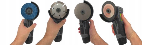 SZLIFIERKA KĄTOWA AKUMULATOROWA MINI GUMÓWKA 19500 RPM 2x TARCZE + 2x AKU - obrazek 7