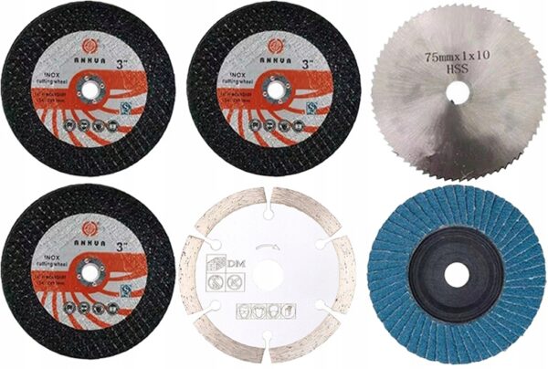 SZLIFIERKA KĄTOWA DO CIĘCIA AKUMULATOROWA 19500 RPM 6 TARCZ ZESTAW 2x AKU - obrazek 12