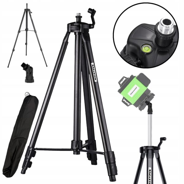 STATYW TRÓJNÓG DO LASERA KRZYŻOWEGO POZIOMICY TRIPOD LIBELLA+ADAPTER 160CM